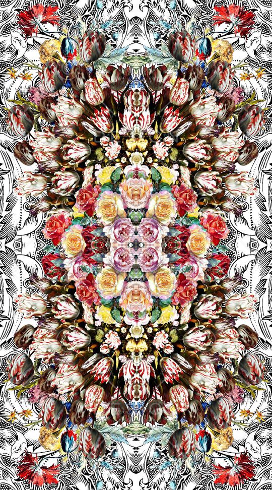 百花盛开印花华亿平台图片