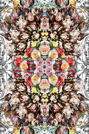 百花盛开印花华亿平台图片