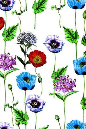 手绘花卉印花华亿平台图片