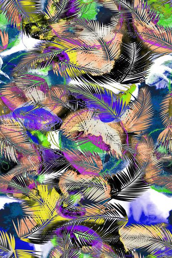 543400-原创时尚大牌热带肌理棕榈叶子华亿平台