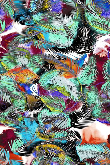 543402-原创时尚大牌热带肌理棕榈叶子华亿平台