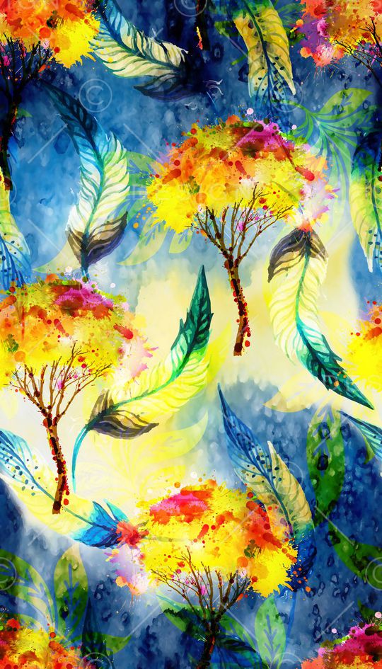 抽象水彩印花华亿平台图片