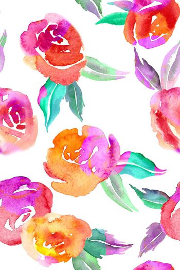 543855-写意水彩渐变荧光花卉女装华亿平台