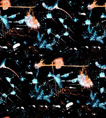 543913-抽象 泼墨手绘  剑 鸟 华亿平台