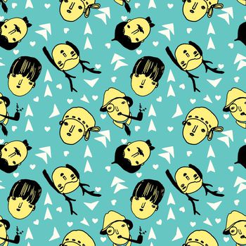 543924-小清新色底人物插画