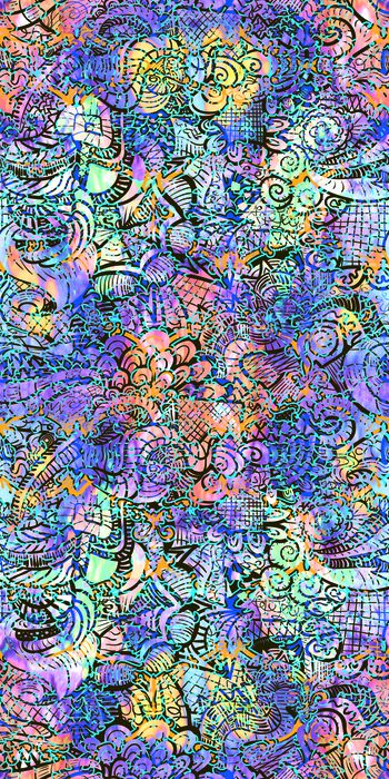 543957-抽象 彩色 几何 线条手绘 古典花