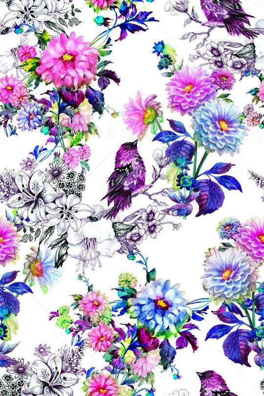 花卉印花华亿平台图片