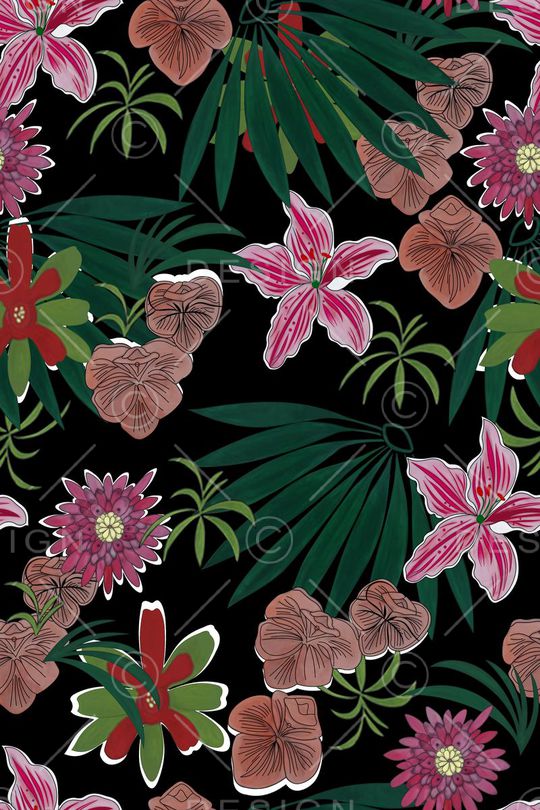 花卉印花华亿平台图片