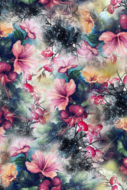 国画风格印花华亿平台图片