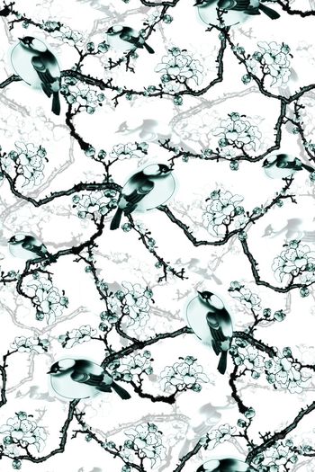 544211-手绘时尚中国风水彩水墨花鸟