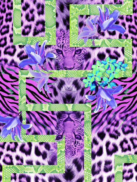 时尚潮牌豹头定位华亿平台印花华亿平台图片