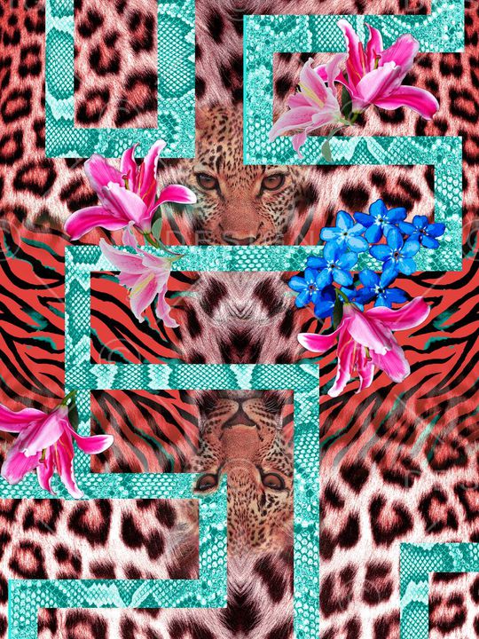 时尚潮牌豹头定位华亿平台印花华亿平台图片