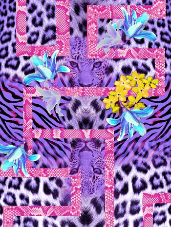 544284-大牌豹头时尚动物纹华亿平台