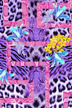 时尚潮牌豹头定位华亿平台印花华亿平台图片