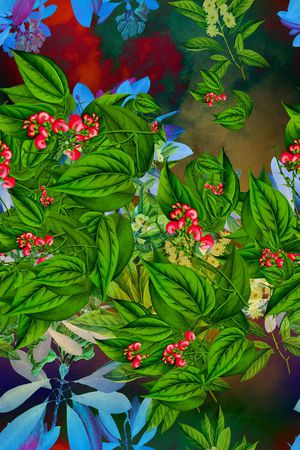 花卉风景印花华亿平台图片