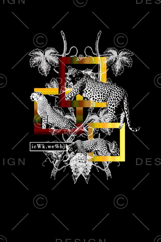 动物豹子印花华亿平台图片