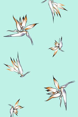 热带风情印花华亿平台图片