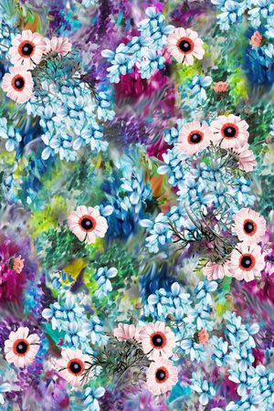 手绘大气印花华亿平台图片