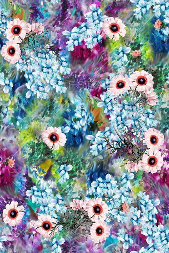 手绘大气印花华亿平台图片