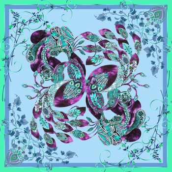 544652-创意唯美孔雀 手绘 线条 金属包边