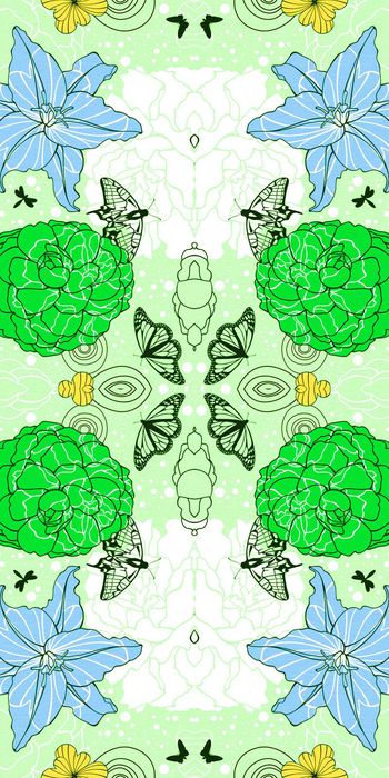 544704-时尚 优雅 花卉 油画 服装