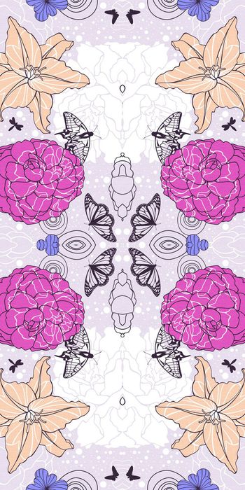 544705-时尚 优雅 花卉 油画 服装