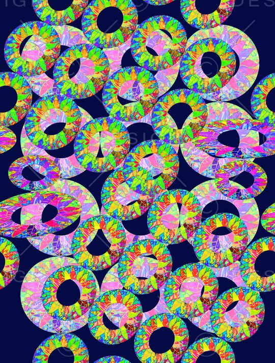 圆圈与波点印花华亿平台图片