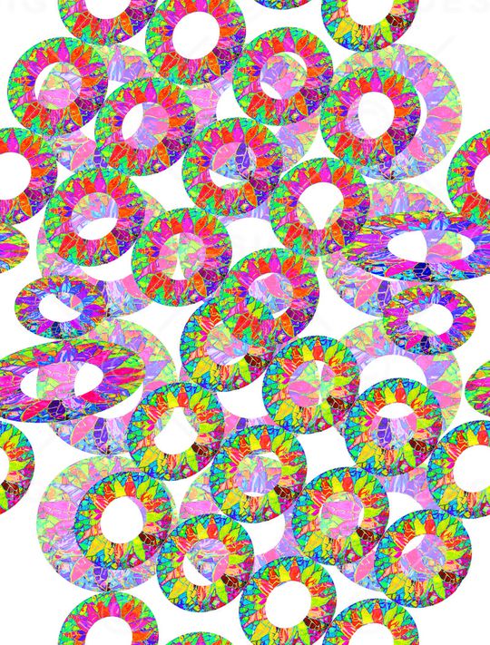 圆圈与波点印花华亿平台图片