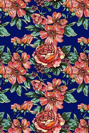 浪漫花卉印花华亿平台图片