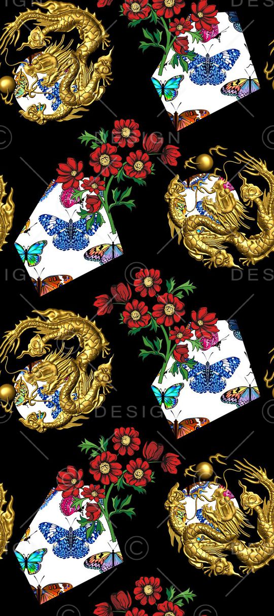 花卉蝴蝶印花华亿平台图片