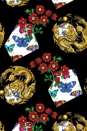 花卉蝴蝶印花华亿平台图片