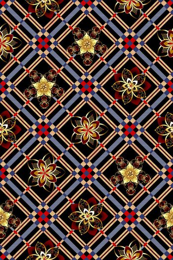 544999-欧式金色小花格子组合