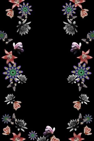 花卉组合定位印花华亿平台图片