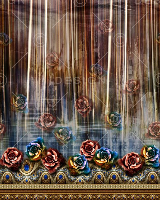 炫彩花卉印花华亿平台图片