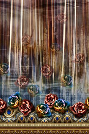 炫彩花卉印花华亿平台图片