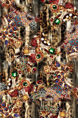 抽象豹纹印花华亿平台图片