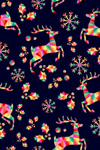 545255-可爱圣诞小鹿雪花