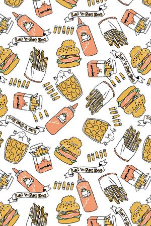 汉堡薯条印花印花华亿平台图片