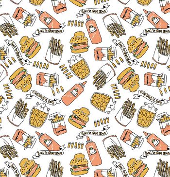 汉堡薯条印花印花华亿平台图片