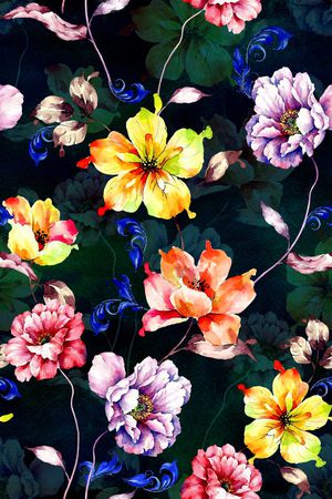 卷草花印花华亿平台图片