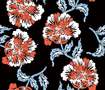 复古花卉印花华亿平台图片