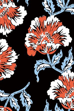 复古花卉印花华亿平台图片