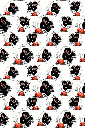 流行时尚 简单 清新  水墨猴子 弥胡桃 童装 服装印花华亿平台图片