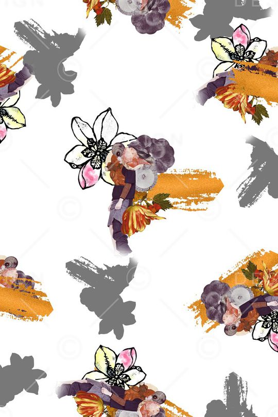 抽象人物印花华亿平台图片