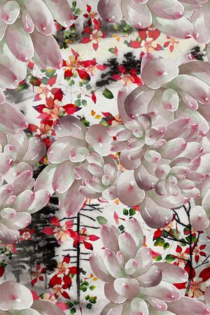 抽象花卉印花华亿平台图片