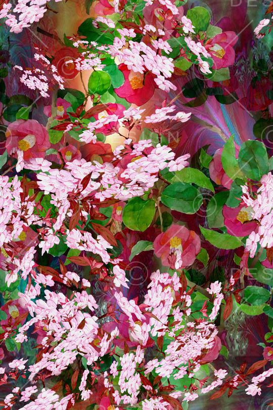 抽象花卉印花华亿平台图片