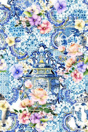 中国风印花华亿平台图片