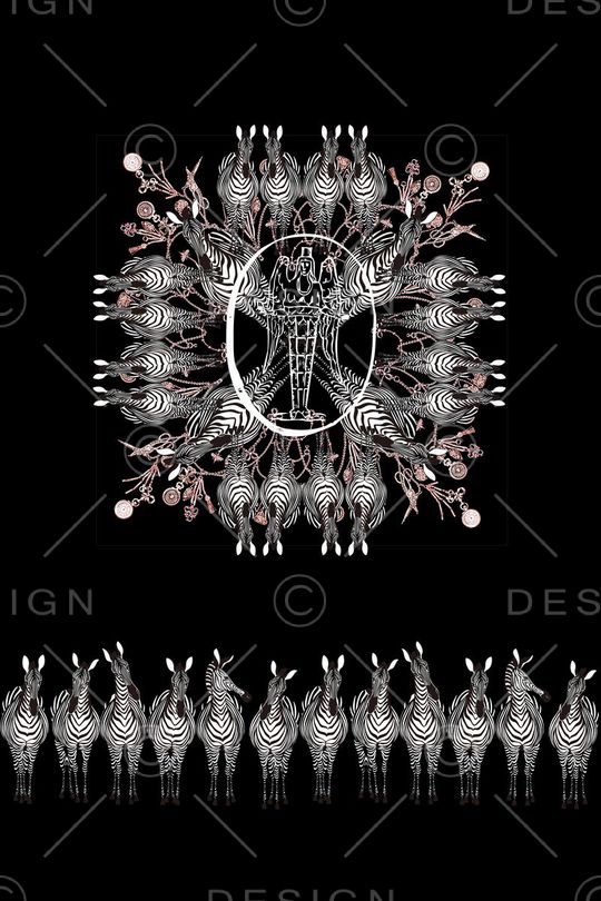 黑白风印花华亿平台图片