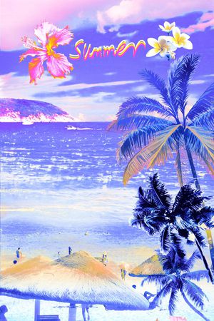 热带风景印花华亿平台图片