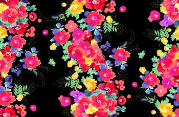 545864-鲜艳的水彩花朵